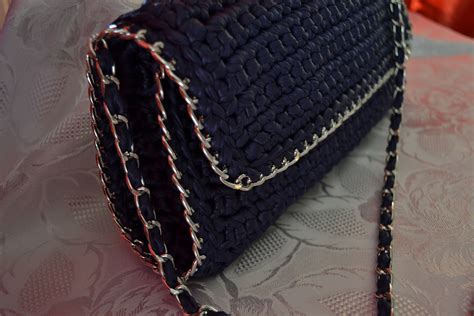 bolsa de crochê chanel